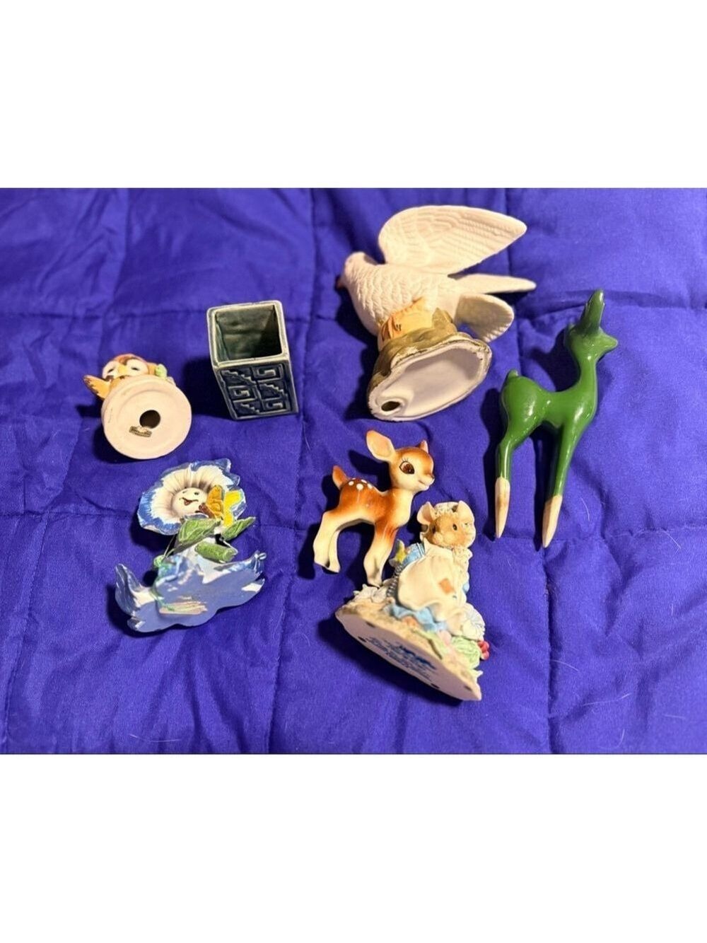 Vintage Deer, Bambi and 7 more Taiwan little Betty Blue figure is numbered